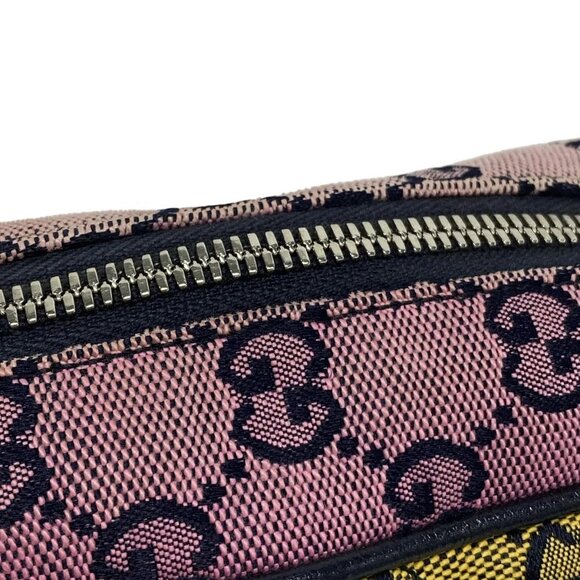 Auth GUCCI GG Marmont, GG 447632 Red Navy Multi Jacquard Leather Shoulder Bag - Picture 10 of 16